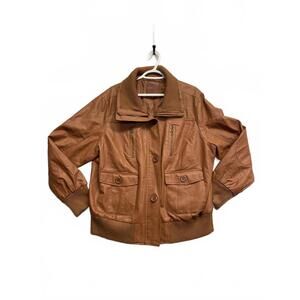 Beverly Hills Polo Club Mens Faux Leather Jacket with Ribbed Cuffs and Hem 3XL